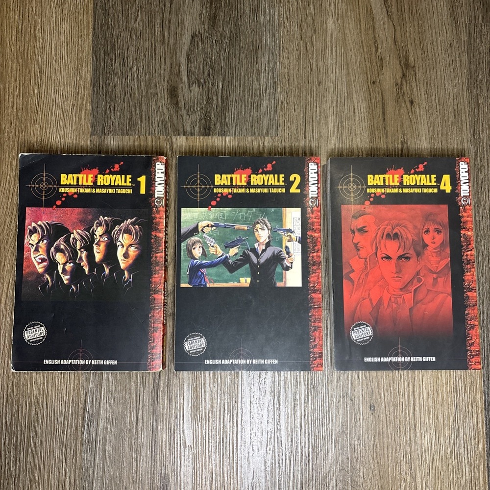 Battle Royale Manga‎ Volumes 1-2 & 4 Tokyopop English Manga